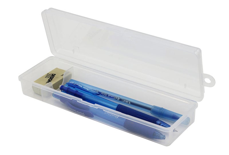 Creative HobbiesÂ® Clear Polypropylene Mini Storage Box with Hinged Lid & Snap Closure - For Pencils, Pens, Drill Bits, Office Supplies, Organization, Tool Box and More! (1) - Image 1